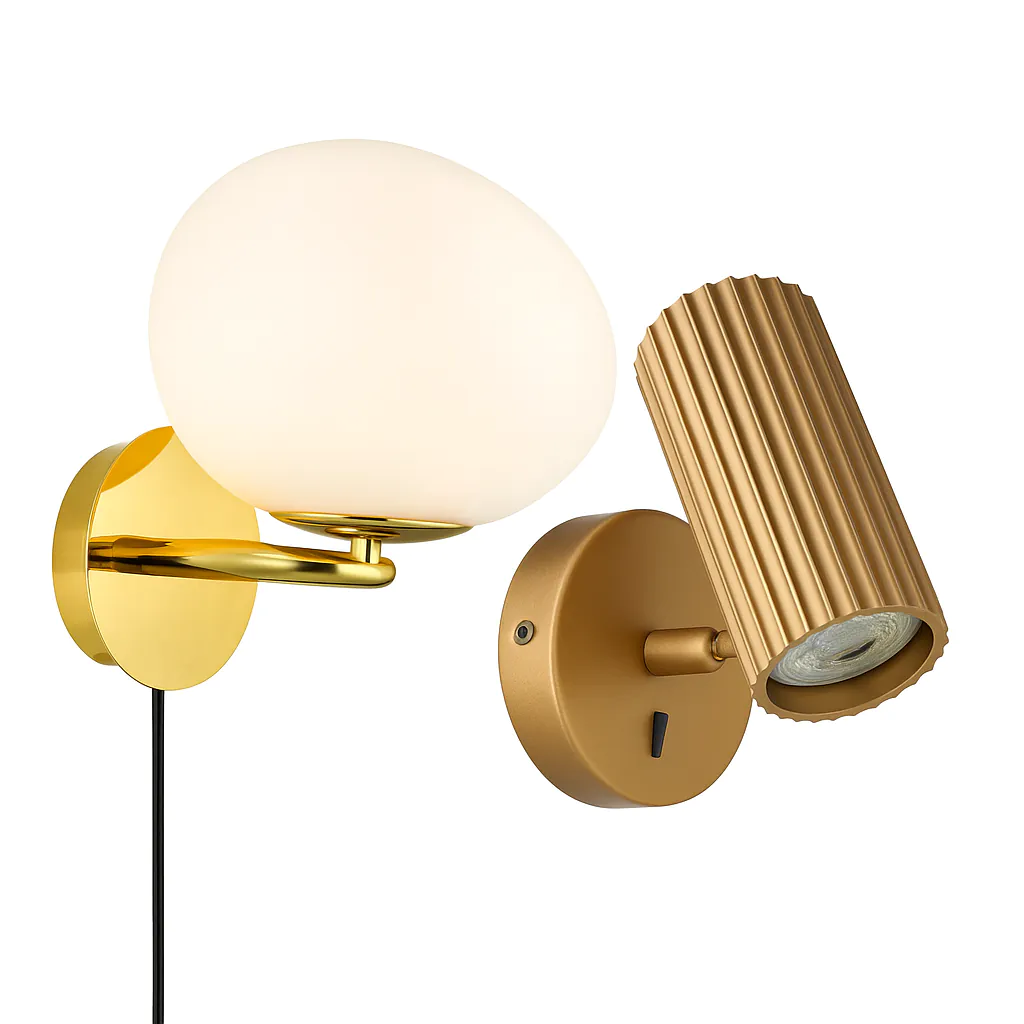 Guld - mässing vägglampor design
