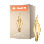 Ledvance Vintage 1906 LED E14 Kronljus Guld 2.5W 220lm - 824 Extra Varm Vit | Ersättare 22W