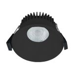 Nordlux Downlight Albric Aluminium Svart 8W 590lm 38D - 927 | 90mm - IP44 - Bästa Färgåtergivning - Dimbar