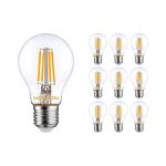 Flerpack 10x Noxion Lucent Filament LED E27 Päron Klar 4.5W 470lm - 827 Extra Varm Vit | Ersättare 40W