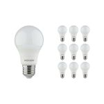 Flerpack 10x Noxion Lucent Classic LED E27 Päron Matt 8W 806lm - 840 Kallvit | Ersättare 60W