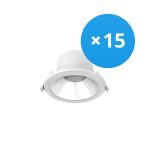 Flerpack 15x Noxion LED Downlight Apollo 9W 1100lm 60D - 830 Varm Vit | 145mm - Utskärning   120mm - UGR <19