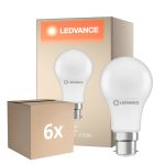 Flerpack 6x Ledvance Performance LED Lampa B22d Päron Matt 8.5W 806lm - 827 Extra Varm Vit | Ersättare 60W
