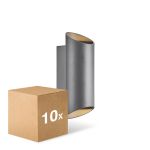 Flerpack 10x Nordlux Nico Vägglampa Aluminium Antracit Up & Down | IP54 - Passande för 2x GU10