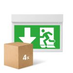 Flerpack 4x Noxion LED Nödutgångsskylt | Wall/Takmonterad | 3.5W 20lm | 30m Betraktningsavstånd - 3 Timmar Nödbelysning - Inkl. 4 Riktningar