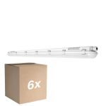 Flerpack 6x Ledvance LED Allmänbruksarmatur Vattentät Fukttät 46W 5750lm - 830 Varm Vit | 150cm