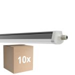 Flerpack 10x Ledvance Vattentät Allmänbruksarmatur Fukttät FLEX Kabelgenomföring 34W 5600lm - 840 Kallvit | 120cm - Ersättare 2x36W