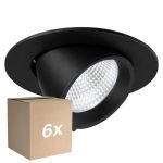 Flerpack 6x Noxion LED Spot Forza V2 Aluminium Svart 28/32/36/40W - 3300/3700/4100/4500lm 36D - 930-940-957 CCT | 160mm - Utskärning   145mm - Bästa Färgåtergivning