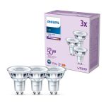 Flerpack 3x Philips LED Spot GU10 PAR16 5W 390lm 36D - 840 Kallvit