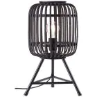 Brilliant Bordslampa Trärow Metall Bambu Svart Trä | Passande för 1x E27