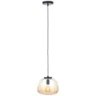 Brilliant Kaizen Pendellampa Glas Pendellampa Metall Svart Beige | 250mm - Passande för 1x E27
