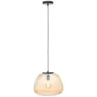 Brilliant Kaizen Pendellampa Glas Pendellampa Metall Svart Beige | 350mm - Passande för 1x E27