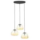 Brilliant Kaizen Pendellampa Glas Pendellampa Metall Svart Beige | 400mm - Passande för 3x E27