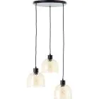 Brilliant Casto Pendellampa Glas Pendellampa Metall Svart Beige | 510mm - Passande för 3x E27