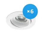 Flerpack 6x Noxion Infälld Spot Vision MR16 Lutningsbar Vit | Utskärning   69mm - GU10 Sockel