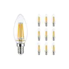 Flerpack 10x Noxion Lucent LED E14 Kronljus Filament Klar 4.5W 470lm - 827 Extra Varm Vit | Ersättare 40W