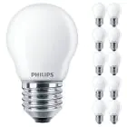 Flerpack 10x Philips Master Value LED Lustre E27 boll Matt 3.4W 470lm - 927 Extra Varm Vit | Bästa färgåtergivning - Dimbar - Ersättare 40W