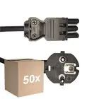 Flerpack 50x Noxion GST-Kompatibel Strömkabel - Kvinnlig + Schuko Europlug - Svart 5m - 3 pole 0.75mm2