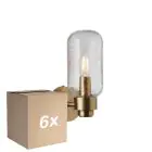 Flerpack 6x Nordlux Tutan Vägglampa Glas Mässing | Passande för E14