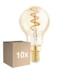 Flerpack 10x Eglo LED Boll E14 Filament Ambar 4W 145lm - 820 Extra Varm Vit | Dimbar - Ersättare 15W
