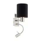 Eglo Vägglampa Pasteri Stål Satin Nickel 40 | IP20 - Inkl. Spot och Exkl. 1x E27