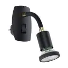 Eglo Vägglampa Parrini Lamp med Strömkontakt Svart 4.5W 345lm - 830 Varm Vit | IP20 - Inkl. 1x GU10